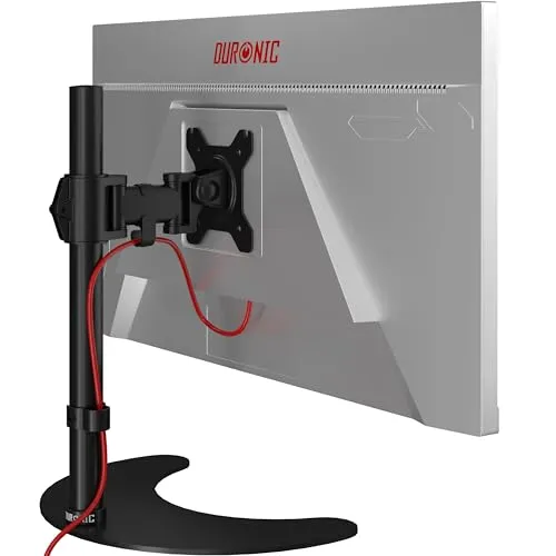 Duronic DM25D1 Monitor-Halterung - Höhenverstellbare Monitor-Halterung für 13-27 Zoll Bildschirme, ideal zur Ergonomie-Optimierung und zur Vermeidung von Nacken- und Rückenschmerzen.