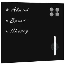 vidaXL Magnettafel Wandmontage Glas 50x50 cm - Elegante Trockenlöschtafel - Präsentation: Moderne Glas-Trockenlöschtafel, kratzfest und leicht zu reinigen. Ideal für Zuhause, Büro oder Schule - inklusive Montagematerial.
