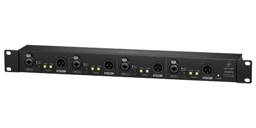 Behringer DI4800A 4-Kanal DI-Box - Professionelle 4-Kanal-DI-Box für Bühnen- und Studioanwendungen. Mit +18 dB Gain-Boost und Ground-Lift für störungsfreies Signal. Ideal für Instrumente wie Gitarren und Keyboards.