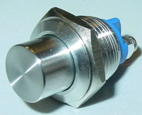 Klingeltaster 16mm, hoher Tasterkopf, 1 x Schließer, Edelstahl, 36V/3A, S152