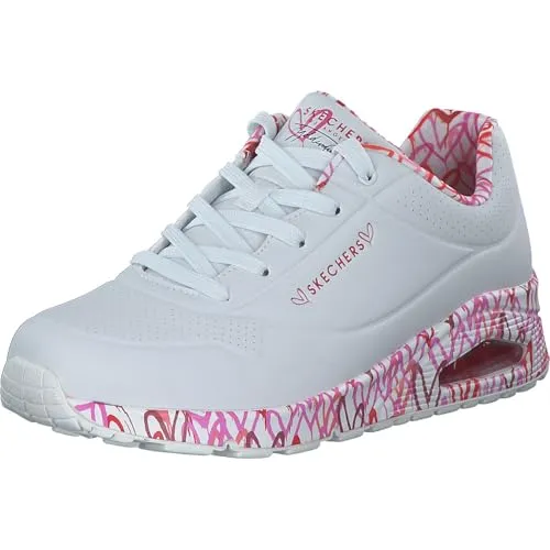 Skechers Damen Uno Loving Love Sneakers - Flexibel und stylisch - Damen-Sneaker mit flexiblem Traktionslaufsohle und Schnürsenkeln für optimalen Halt und Komfort.