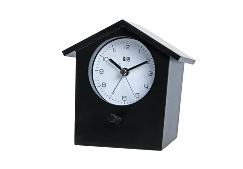 KooKoo EB2002B Earlybird schwarz - Wanduhren mit Vogelstimmenwecker, ideal für einen sanften Start in den Tag und ein modernes Design von Maia Ming Designs.