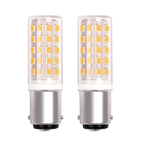 PYRJIN Ba15d Led Lampe Birne 230V 5W GlüHbirne, Doppelkontakt 40W Halogen Equivalent Sbc Kleine Bajonett Led Birnen 230V Warmweiß 3000K, FüR KüHlschrank/NäHmaschine. (2er-Pack)
