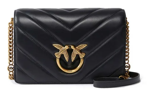 PINKO Love Click Classic Sheep Nappa Umhängetasche - Elegante Handtasche aus 100% Schafsleder mit ikonischer Love Birds Metallschließe und NFC-Technologie für ein individuelles Erlebnis. Ideal für besondere Anlässe!