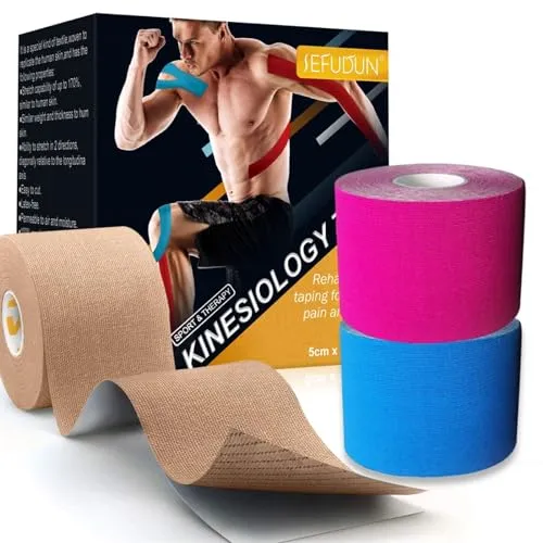 P-Beauty Kinesiologie-Tape 5m x 5cm - Wasserfest & Latexfrei - Hochwertiges Kinesiologie-Tape für effektive Muskelregeneration und Schmerzreduktion. Ideal für Sportler und aktive Menschen, bietet es hervorragende Elastizität und Haltbarkeit.