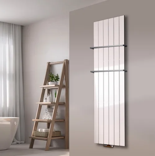 Szagato Badheizkörper BADHEIZKÖRPER Design Peking 3 180x47cm 1118 Watt weiß (2 Halter 15mm), 5 Jahre Garantie, Made in Germany