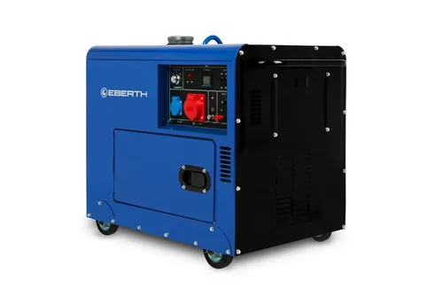 EBERTH Stromerzeuger 5000 Watt Notstromaggregat Diesel, 7,36 in kW, 4-Takt, E-Start, 3-Phasen, 1x 400V, 1x 230V, 1x 12V