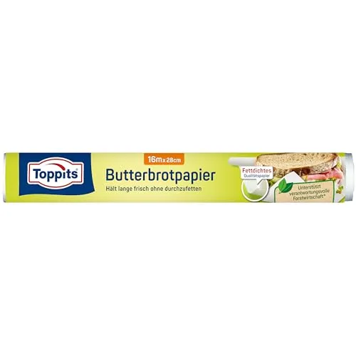 Toppits Butterbrotpapier, fettdichtes Qualitätspapier von Toppits