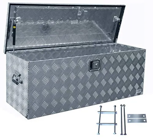 Truckbox D160 inkl. MON2012 Edelstahlhaus Werkzeugkasten, Deichselbox, Transportbox, Alubox, Alukoffer, Deichselkasten, inkl. Montagesatz, Montageset
