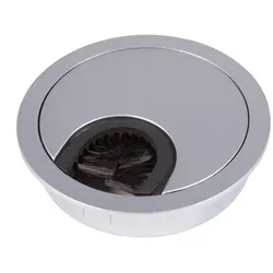SO-TECH® Kabelkanal Kabeldurchlass Kabeldurchführung Metall (1-St), mit Bürstendichtung Ø 60 oder 80 mm silberfarben Ø 9 mm
