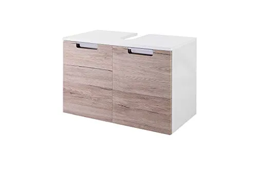 Schildmeyer Waschbeckenunterschrank Mars 130516, eiche/weiß, hängend
