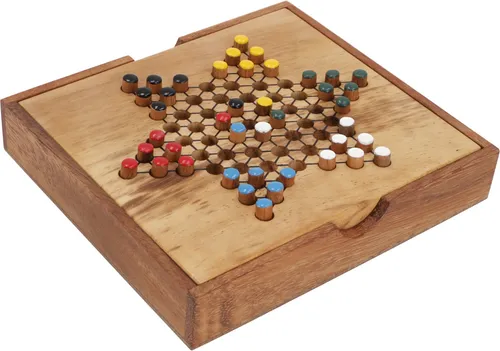 Brettspiel, Gesellschaftsspiel aus Holz - Halma 1 - 4*15*15 cm