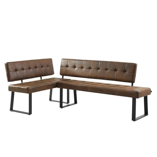 B&D home Eckbank AKA (2-St), beidseitig montierbar, gepolstert - Die stilvolle Eckbank AKA von B&D home vereint Komfort und modernes Design. Mit gepolsterter Sitzfläche und robustem Metallgestell bringt sie Eleganz in Ihr Esszimmer oder die Küche.