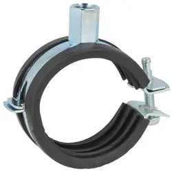tecuro Rohrschelle Einhand Schraubrohrschelle, M8/M10, verzinkt mit Schallschutzeinlage 9.2 cm