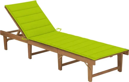 vidaXL Klappbare Sonnenliege mit Auflage aus Akazie - Gartenliegen aus massivem Akazienholz mit verstellbarer Rückenlehne und bequemer Auflage für ultimativen Komfort. Ideal für entspannte Stunden im Freien!