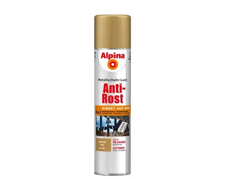 Alpina 3in1 Metallschutzlack Spray 0,4L in gold glänzend Rostschutzlack
