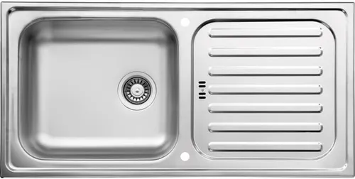 respekta Riverside Edelstahlspüle 1 Becken mit Abtropffläche - Sanitäranlagen & Zubehör – Hochwertige Edelstahlspüle, reversibel einbaubar, ideal für Küchen mit Spülenunterschränken ab 60 cm Breite.