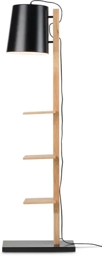 it's About RoMi Stehlampe Cambridge - Standleuchte mit 4 integrierten Regalen für Bücheraufbewahrung, eleganter Eisenlampenschirm und Holzsockel. Für jeden Verkauf wird ein Baum gepflanzt – nachhaltig und stilvoll!