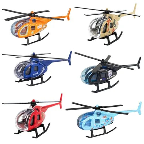 NimblusToy Hubschrauber Spielzeug Kinder, Spielzeug Hubschrauber, Mini Helikopter, Kinder Flugzeug, Helikopter Flugzeugmodell aus Druckgusslegierun, Kindergeburtstag Geschenke 6 Stück