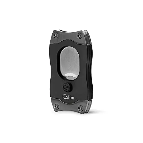 Colibri S-Cut EZ - Zigarrenschneider mit Begrenztem Schnitt - Gunmetallakzenten - Federauslöser - Bis zu 66 Ringmaß-Zigarren | Ergonomisches Design | Inklusive Geschenkbox