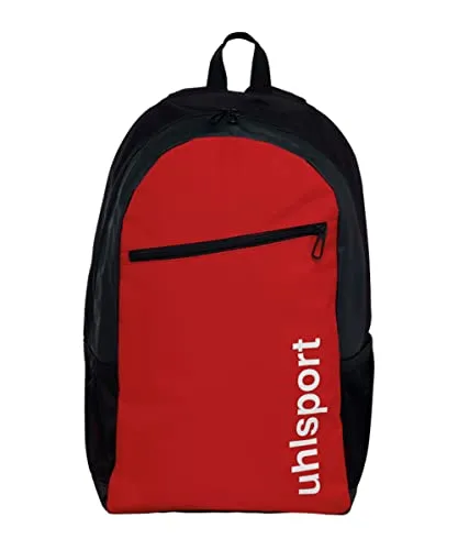 uhlsport Sporttasche ESSENTIAL BACKPACK rot|schwarz - Robuster Rucksack aus 100 % Polyester, ideal für Fußballspieler, um alles Notwendige für das Training sicher zu transportieren.