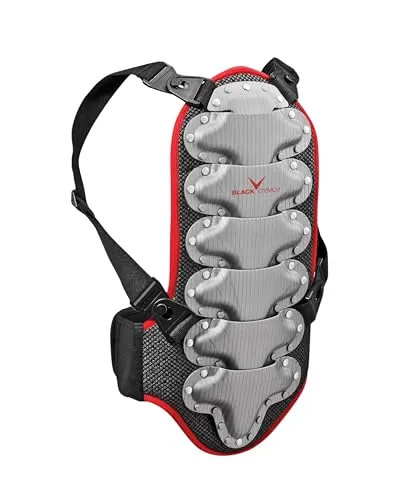 Black Crevice Rückenprotektor für Kinder, Jugendliche und Erwachsene, schwarz-rot-Silber, BCR035572, Gr. XL