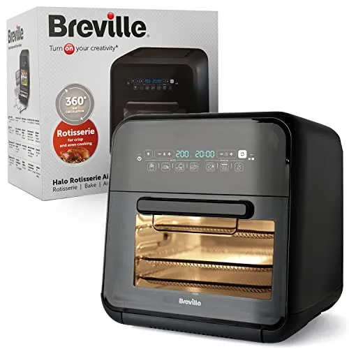 Breville Halo-Heißluftfritteuse | 10 l digitale XXL-Fritteuse mit Grillfunktion