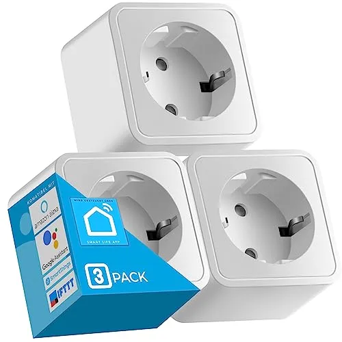 ECHOS Smart WLAN Steckdose 3er Pack – App-gesteuert & Sprachsteuerung