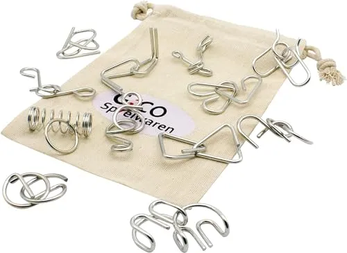 GICO Metallpuzzle Geduldspiel Metallpuzzle Knobelspiel für Erwachsene - knifflige Tricks Aller Art - Diverse Modelle (Mini)