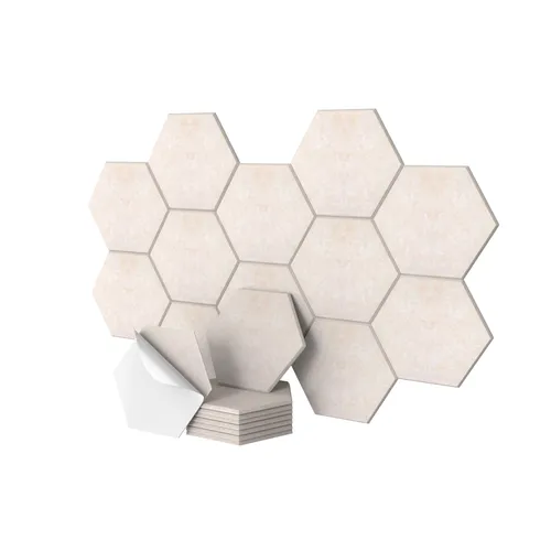 relaxdays Akustikplatte Hexagon Set selbstklebend (18 Stück)
