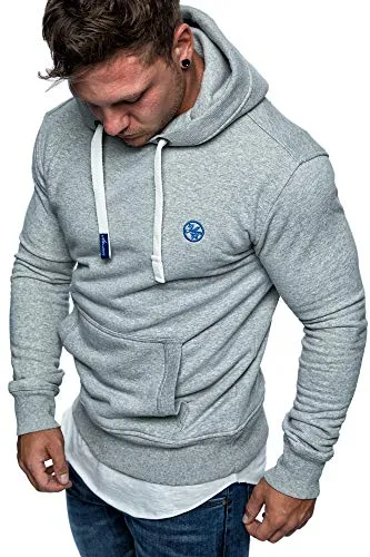 Amaci&Sons Herren Basic Logo Kapuzenpullover Hoodie 1-04028 Hellgrau L - Stylischer Amaci&Sons Herren Basic Logo Kapuzenpullover in Hellgrau Größe L, ideal für lässige Outfits und den täglichen Komfort.