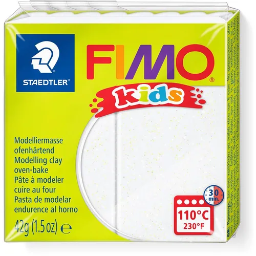 FIMO kids Modelliermasse, ofenhärtend, glitter-weiß, 42 g