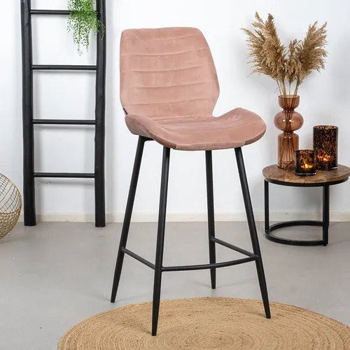 Bronx71 Barhocker Samt Toby rosa 71 cm in pink von Naber GmbH (Tablon)