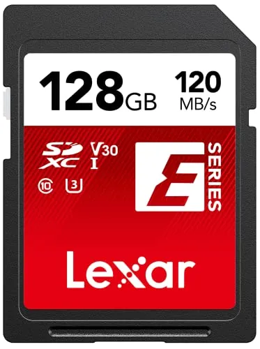 Lexar SD Karte 128 GB, SD Card 128GB SDXC UHS-I, bis zu 120 MB/s lesen, bis zu 45 MB/s Schreibgeschwindigkeit, U3, V30, C10, Full-HD und 4K UHD