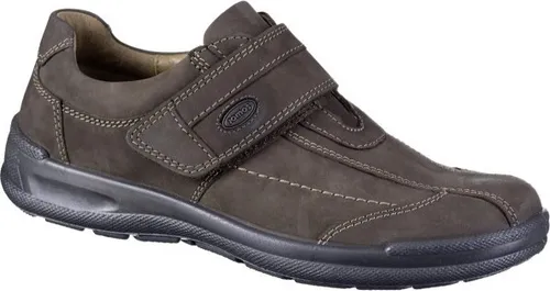 JOMOS Herren Leder Halbschuhe choco - Komfortabler Slipper mit Klettverschluss - Halbschuhe in Übergröße aus hochwertigem Nubukleder mit AirComfort Wechselfußbett für optimale Passform und Gelenkschonung. Ideal für den täglichen Gebrauch und Freizeitaktivitäten.