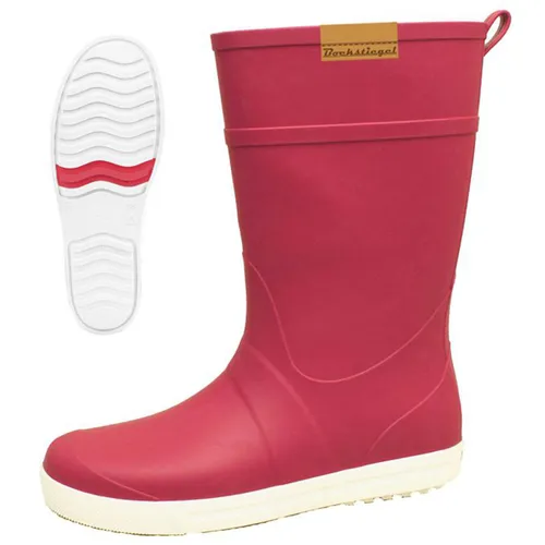 Bockstiegel Damen Gummistiefel Silke – Halbhoher Regenstiefel in Rot/Weiß, Größe 40 EU - Wanderschuhe: Leichte, halbhohe Gummistiefel mit rutschfester Sohle und kälteisolierender Innensohle – ideal für nasse Tage.