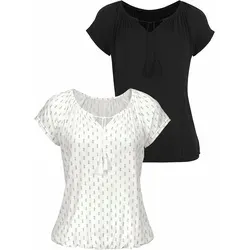 Kurzarmshirt VIVANCE mit gerafftem Ausschnitt von Vivance