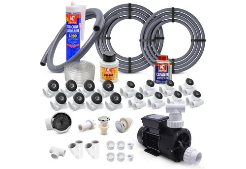 AQUADE Badewannenaufsatz Bausatz Set mit 8 Düsen für Whirlpool