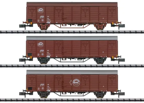 Minitrix 18902 Güterwagen-Set DR 3 gedeckte Wagen Spur N Kinematik Kurzkupplung