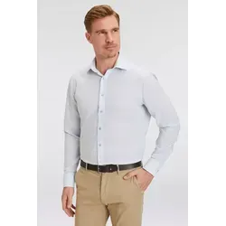 OLYMP Langarmhemd Luxor modern fit blau 48 - Business- & Abendmode für Herren, aus 100% Baumwolle für optimalen Tragekomfort, klassischer Global-Kentkragen und moderne Passform.