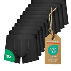 Boxershorts Herren 10 Pack Baumwolle Unterhosen Herren schwarz atmungsaktiv Unterwäsche Herren ohne kratzendes Etikett 95% Baumwolle 5% Elasthan /... - Schwarz - 3XL