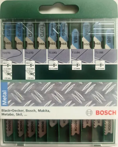 Bosch DIY 10tlg. Stichsägeblatt-Set Metall Stichsäge T-Schaftaufnahme