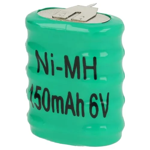 vhbw NiMH Ersatz Knopfzellen-Akku Typ 5/V150H 3-Pins 150mAh 6V kompatibel mit Modellbau-Akkus, Solar-Leuchten UVM.