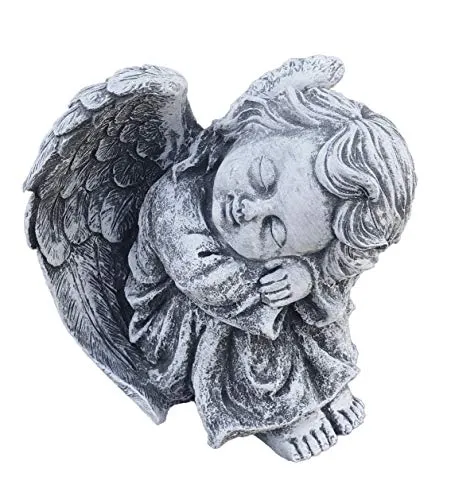 stoneandstyle Steinfigur träumender Engel Steinguss frostfest wetterfest Grabfigur Grabengel