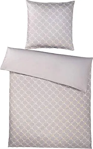 Joop Mako-Satin-Bettwäsche Kornblumen-Muster 135x200 in beige von JOOP!