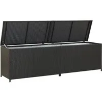 vidaXL Gartenbox 46474 aus Polyrattan, 460 Liter - Wetterfeste Gartenbox in Rattanoptik mit 460 Litern Stauraum. Ideal für Garten, Balkon und Terrasse, schützt Sitzauflagen und Gartengeräte vor Feuchtigkeit.