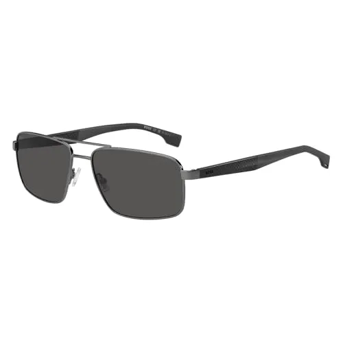 Boss 1580/S Herren-Sonnenbrille - Stilvolle Sportbrille mit Edelstahl-Gestell - Sportbrillen | Hochwertige Sonnenbrille mit robustem Edelstahl-Gestell und grauen Polycarbonat-Gläsern für optimalen UV-Schutz und stilvolles Design.