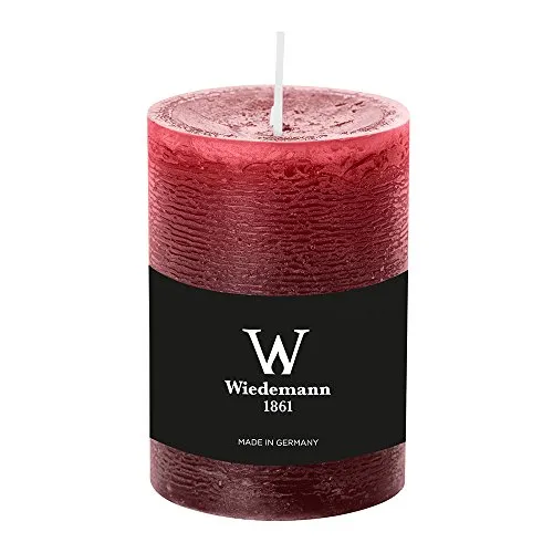 durchgefärbte Stumpenkerzen (H x Ø) 100 x 68 mm, Farbe Bordeaux, mit ASF zum Abbrandschutz, Wiedemann Marble Kerzen, Advent, Adventskranz, Weihnachten, Dekoration, Event
