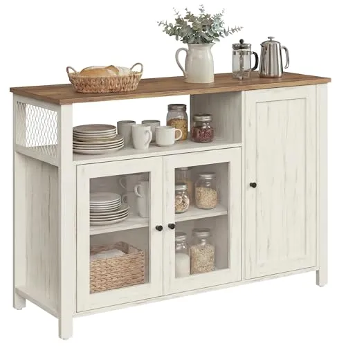 VASAGLE Sideboard, Küchenschrank, mit 3 Türen, 33 x 110 x 75 cm