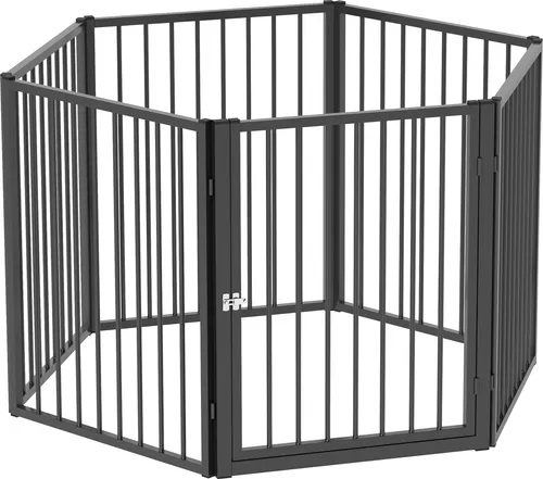 Welpenauslauf 76 cm Hoch, 8-TLG mit Tür - Sonstiger Hundebedarf, flexibles und anpassbares Freilaufgehege für drinnen und draußen, ideal für kleine und mittelgroße Hunde.